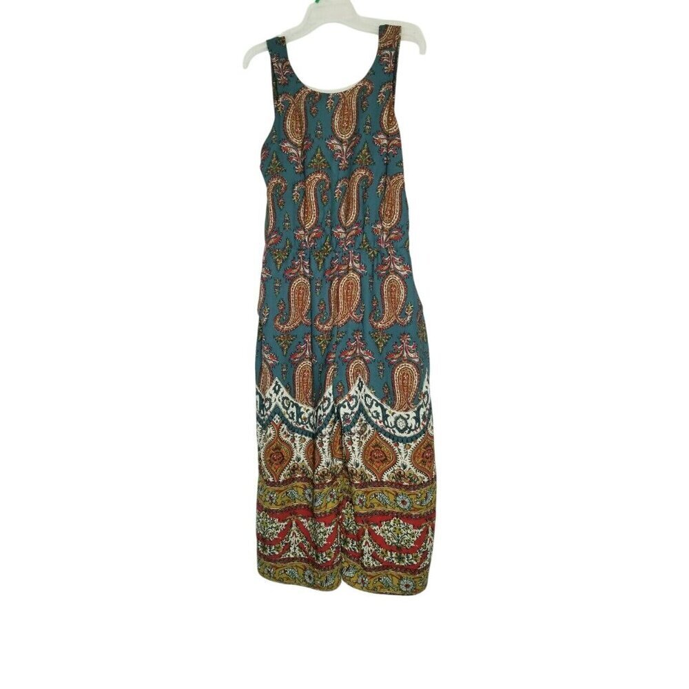 Zara Basic Womens Sleeveless‎ Paisley Romper Jumpsuit With Pockets Size S